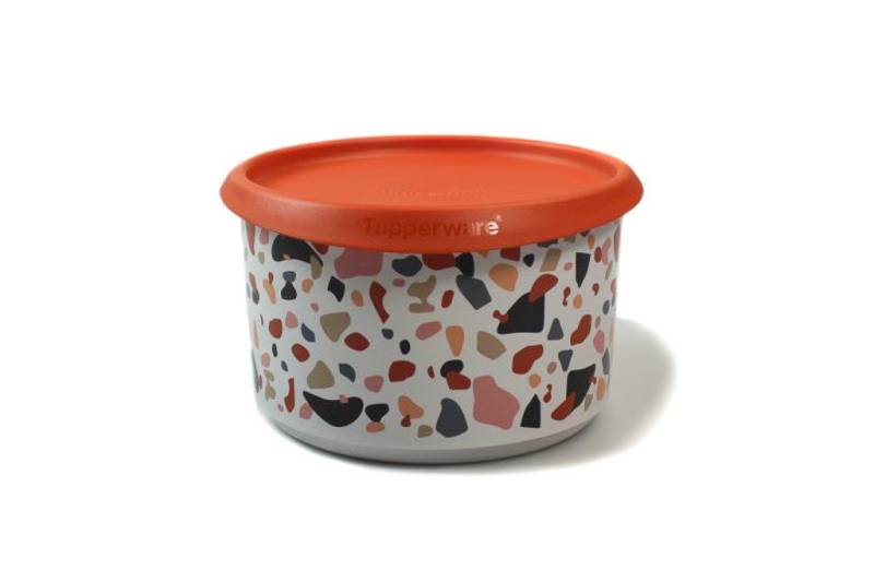 TUPPERWARE Vorratsdose Bingo 960 ml orange weiß Muster Vorrat Behälter TUPPERWARE Vorratsdose Bingo 960 ml orange weiß Muster Vorrat Behälter von TUPPERWARE