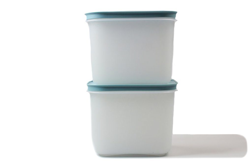 TUPPERWARE Vorratsdose Gefrier-Behälter 1,1 L weiß-blau hoch (2) Eis von TUPPERWARE