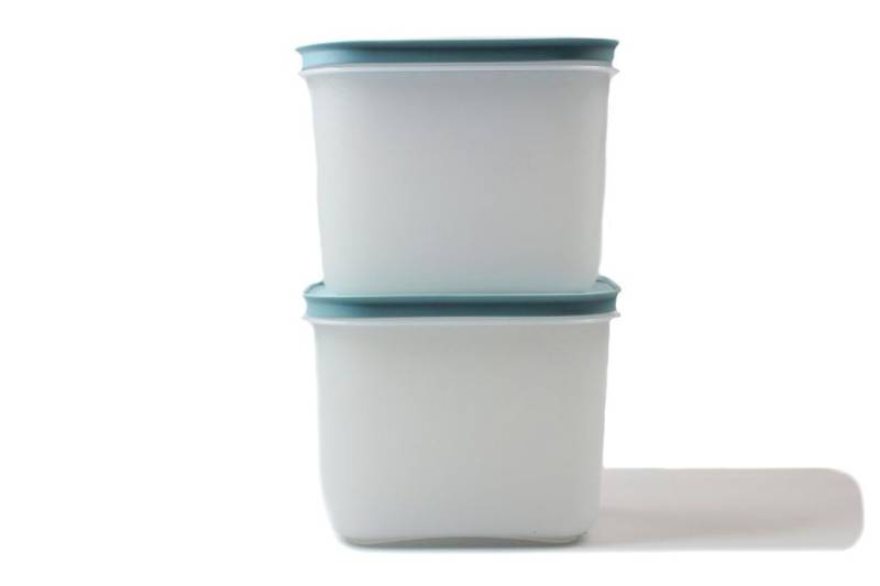 TUPPERWARE Vorratsdose Gefrier-Behälter 1,1 L weiß-blau hoch (2) Eis von TUPPERWARE