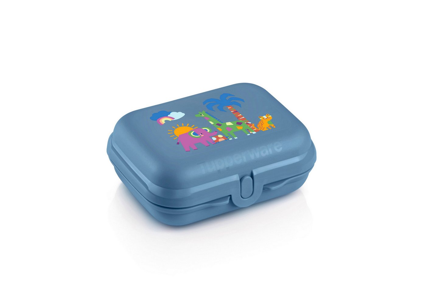 TUPPERWARE Vorratsdose Tupperware kleine Snackbox Safari für Kinder blau von TUPPERWARE