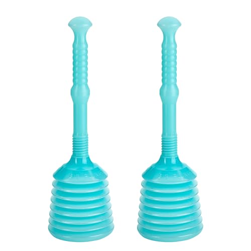 TURBO PRODUKTE Turbo Stampfer Eisblau - Pömpel rohrfrei - Saugglocke für Toilette, Waschbecken, Dusche UVM. - max. Saugkraft - 5-faches Ansaugvolumen 2er Set von TURBO PRODUKTE