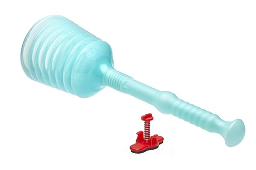 TURBO PRODUKTE Turbo Stampfer Eisblau inkl. Überlaufdichtung - Pömpel rohrfrei -Saugglocke für jeden Abfluss - max. Saugkraft - 5-faches Ansaugvolumen von TURBO PRODUKTE