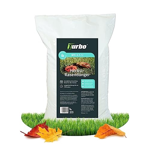 Herbst Premium Rasendünger Turbogrün, 25kg für 700m², Dünger gegen Moos, Ideal im Herbst, geeignet für Streuwagen, staubarmes Granulat, Rasen dünger von TURBOGRUEN