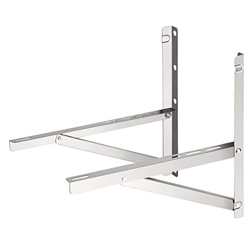 TURBRO Wandhalterung für Mini Split Ductless Klimaanlage Wärmepumpensystem, faltbarer Edelstahlständer, unterstützt Kondensator bis zu 300 Pfund (7.000-18.000 BTU), 1 Paar von TURBRO
