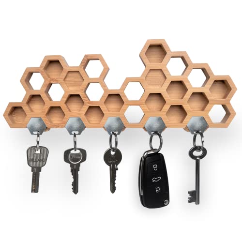Dekorativer Schlüsselhalter für die Wand – magnetische Waben-Schlüsselhaken für die Wand, robuster Schlüssel-Organizer, Holz-Schlüsselbrett für die Wand, moderner Schlüssel für die Wand Dekorativer Schlüsselhalter für die Wand – magnetische Waben-Schlüsselhaken für die Wand, robuster Schlüssel-Organizer, Holz-Schlüsselbrett für die Wand, moderner Schlüssel für die Wand von TURDORIA