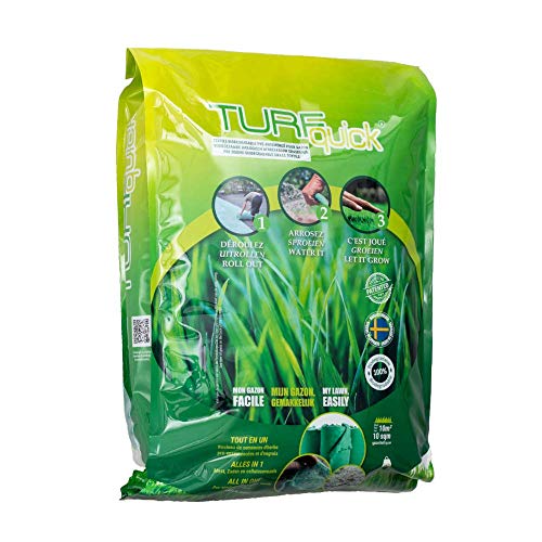 TURFquick Masterline Premium, Rasenmatte, Rasenvlies, Matte mit integrierten Rasensamen, für eine einfache Aussaat und zur Hangbefestigung, 0,80 x 12,50m (10m²) von TURFquick