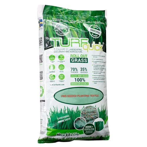 TURFquick Masterline Premium, Rasenmatte, Rasenvlies, Matte mit integrierten Rasensamen, für eine einfache Aussaat und zur Hangbefestigung 0,80 x 50m (40m²) von TURFquick