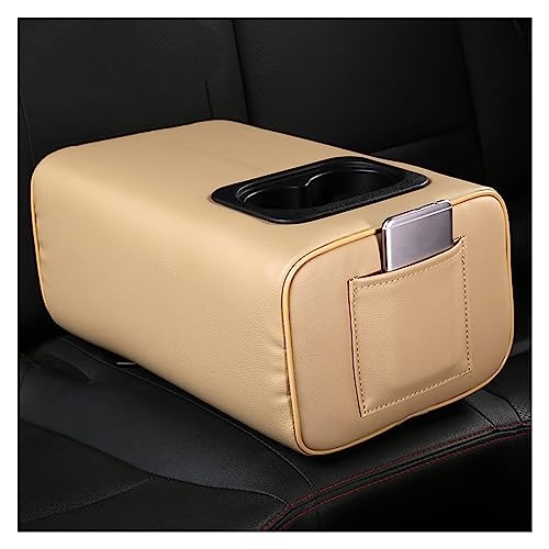 Mittelarmlehne Universal Für Ford Alle Autos Auto Hinten Sitz Armlehne 2 Reihe Konsole Box Mit Tasse Halter Rest Rücksitz Armlehne Konsole Box Mittelkonsole Aufbewahrungsbox ( Farbe : Beige-Single poc von TURHAN