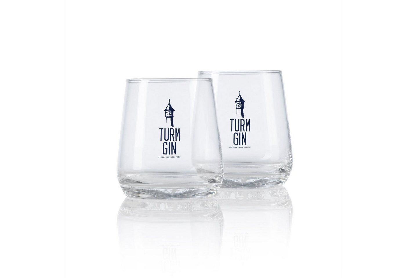 TURM GIN Tumbler-Glas Glas mit Logo und Siegel - je 370 ml - 2er-Set von TURM GIN