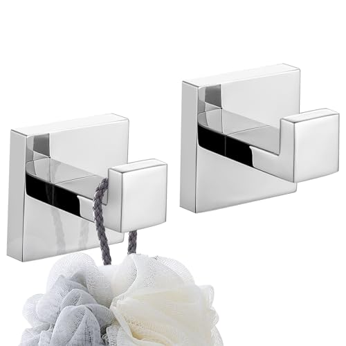 TURS Einzelnen Handtuch/Robe Haken Kleidung Haken Für Badezimmer Küche Edelstahl Wandhalterung 2 Pack, Poliert, Q7001P-P2 von TURS