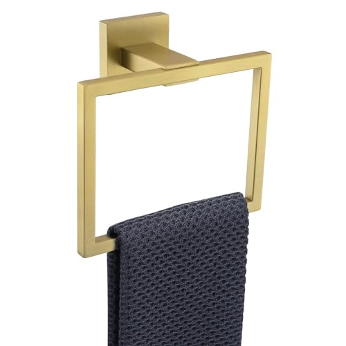TURS Handtuchring Handtuchhalter für Badezimmer Handtuchhalter Wandhalterung SUS 304 Edelstahl Badezimmer Hardware Einfacher Handtuchhalter (gebürstetes Gold) von TURS