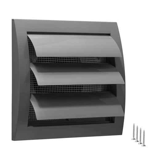 TURvent 100mm Lüftungsgitter Grau - Kunststoff Abluftgitter mit Beweglichen Lamellen und Insektennetz - Abdeckung Dunstabzug Außen - Lamellengitter für Wand - Belüftungsgitter für Trockner TURvent 100mm Lüftungsgitter Grau - Kunststoff Abluftgitter mit Beweglichen Lamellen und Insektennetz - Abdeckung Dunstabzug Außen - Lamellengitter für Wand - Belüftungsgitter für Trockner von TURVENT