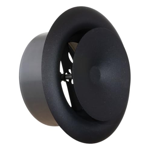 TURvent 100mm Anthrazit/Schwarz Tellerventil - Einstellbarer Diffusor für Wand und Decke - Zuluftventil aus Metall - Runde Lüftungsabdeckung Lüftungsgitter für Badezimmer Küche Garage TURvent 100mm Anthrazit/Schwarz Tellerventil - Einstellbarer Diffusor für Wand und Decke - Zuluftventil aus Metall - Runde Lüftungsabdeckung Lüftungsgitter für Badezimmer Küche Garage von TURVENT