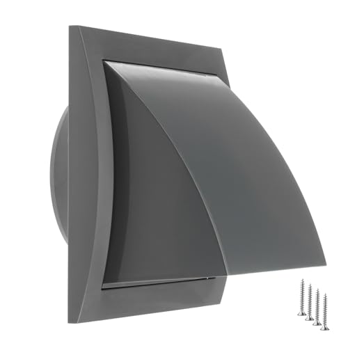 TURvent 100mm Wetterschutzgitter Grau - Kunststoff Abluftgitter mit Rückstauklappe - Abdeckung Dunstabzug Außen - Lüftungsgitter mit Haube - Ablufthaube für Trockner - Wetterschutzhaube für Wand TURvent 100mm Wetterschutzgitter Grau - Kunststoff Abluftgitter mit Rückstauklappe - Abdeckung Dunstabzug Außen - Lüftungsgitter mit Haube - Ablufthaube für Trockner - Wetterschutzhaube für Wand von TURVENT