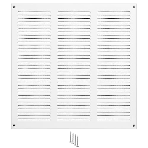 TURvent 300x300mm Lüftungsgitter Weiß - Metall Belüftungsgitter mit Insektenschutz - Rechteckige Lüftungsabdeckung für Wand und Decke - Zu- / Abluftgitter für innen und außen - Gitter mit Schrauben von TURVENT