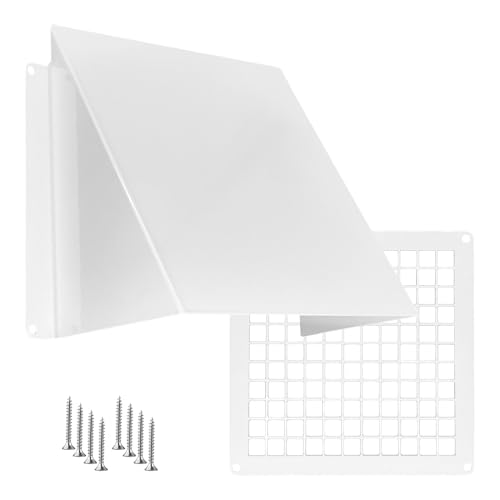 TURvent 150x1500mm Lüftungsgitter mit Haube - Weiß Wetterschutzgitter aus verzinktem Stahl - Ablufthaube mit Regenschutz - Abdeckung Dunstabzug Außen - Trocknerabdeckung für Außentrockner mit Netz von TURVENT