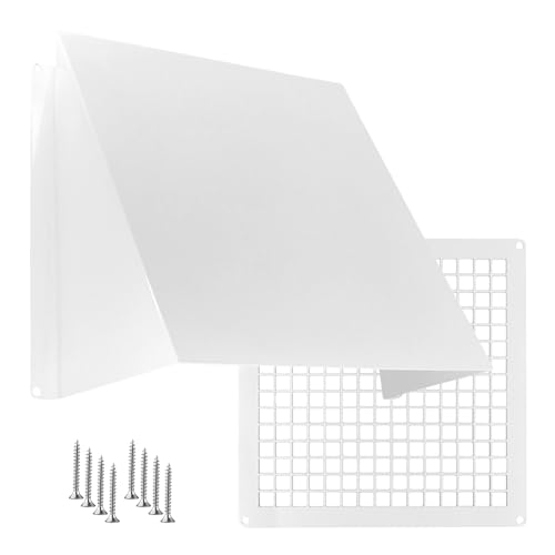 TURvent 200x200mm Lüftungsgitter mit Haube - Weiß Wetterschutzgitter aus verzinktem Stahl - Ablufthaube mit Regenschutz - Abdeckung Dunstabzug Außen - Trocknerabdeckung für Außentrockner mit Netz TURvent 200x200mm Lüftungsgitter mit Haube - Weiß Wetterschutzgitter aus verzinktem Stahl - Ablufthaube mit Regenschutz - Abdeckung Dunstabzug Außen - Trocknerabdeckung für Außentrockner mit Netz von TURVENT