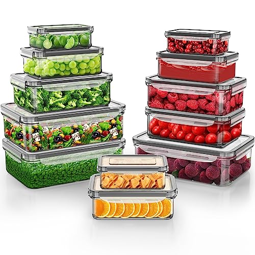 TUSEASY Frischhaltedosen mit Deckel, 12 Stück Vorratsdosen Luftdicht Aufbewahrungsbox mit Deckel Küche Meal Prep Boxen Tupperdosen Set BPA-Frei Plastikbox, Geignet als Kühlschrank Organizer TUSEASY Frischhaltedosen mit Deckel, 12 Stück Vorratsdosen Luftdicht Aufbewahrungsbox mit Deckel Küche Meal Prep Boxen Tupperdosen Set BPA-Frei Plastikbox, Geignet als Kühlschrank Organizer von TUSEASY