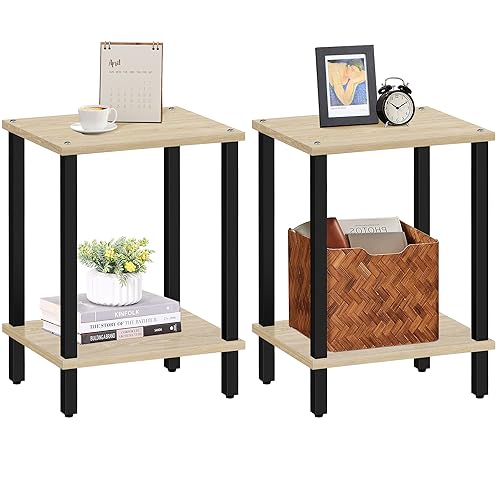 TUTOTAK Beistelltisch, 2er Set, Beistelltisch, Nachttisch, 2-stöckiges Aufbewahrungsregal, Sofatisch für kleinen Raum, Wohnzimmer, Schlafzimmer TB01BO035 TUTOTAK Beistelltisch, 2er Set, Beistelltisch, Nachttisch, 2-stöckiges Aufbewahrungsregal, Sofatisch für kleinen Raum, Wohnzimmer, Schlafzimmer TB01BO035 von TUTOTAK