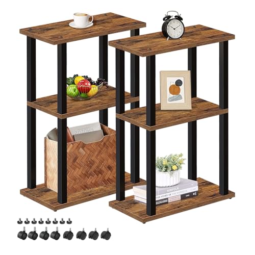 TUTOTAK Kleiner Beistelltisch, schmaler Beistelltisch, Nachttisch, 2er Set, Nachttisch mit Rollen für Wohnzimmer oder Schlafzimmer, Braun V1TB01BB0612EU TUTOTAK Kleiner Beistelltisch, schmaler Beistelltisch, Nachttisch, 2er Set, Nachttisch mit Rollen für Wohnzimmer oder Schlafzimmer, Braun V1TB01BB0612EU von TUTOTAK