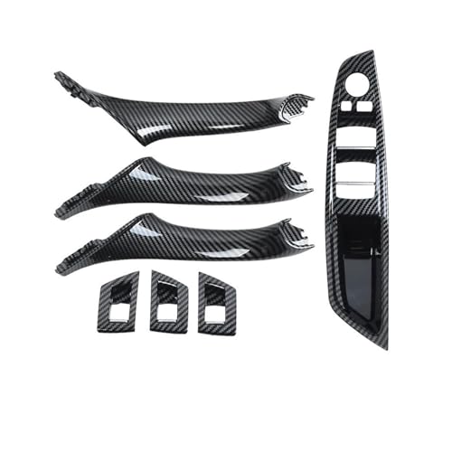 Innentürgriff für 5er-Serie F10 F11 520i 523i 525i 528i 530i Rechtslenker Auto Innentürgriff Armlehne Verkleidung Abdeckung Set interne Autogriffe Greifer innen (RHD Kohlefaser-Set) von TUTSFGFZH