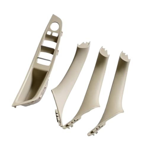 TUTSFGFZH Innenraum Türgriffen Für 5 Serie F10 F11 520d 525d 530d 535i Innere Panel Pull Trim Abdeckung 51417225854 Rot Braun LHD Auto Innen Tür Griff Innenraum Türgriffen(Beige-White-4Pcs) von TUTSFGFZH