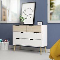Kommode mit vier Schubladen Cm. 98 x 39 x 81 Oslo von TUTTACASA