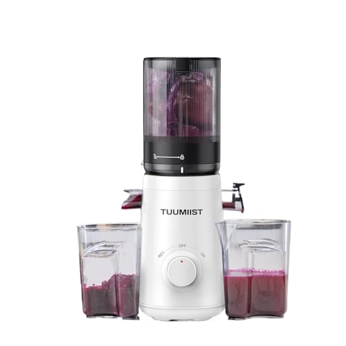 TUUMIIST Entsafter‚ Slow Juicer mit 135MM Extra Großem Einfüllschacht, Entsafter Gemüse und Obst Testsieger anwendbar Ganzes Obst und Gemüse, Leicht zu Reinigen, Hohe Saftausbeute, BPA-Frei von TUUMIIST