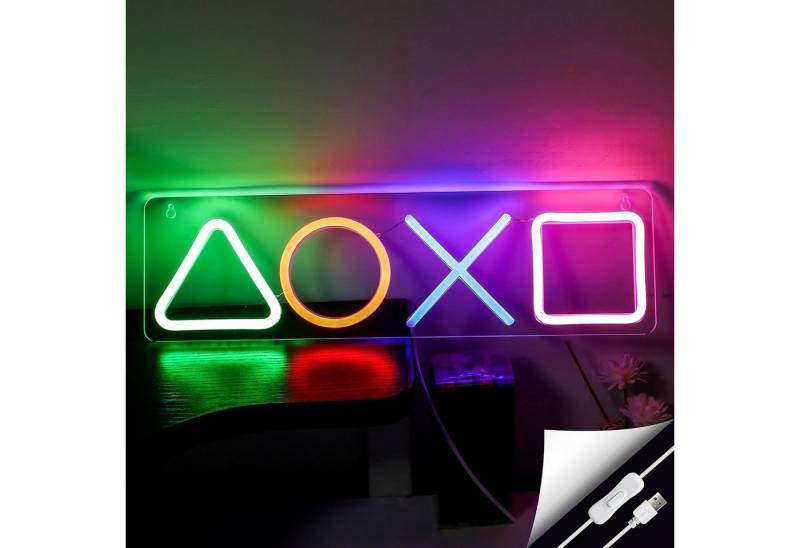 TUWENA LED Dekolicht Gamer Neon Schild, USB/Schalter, Grafik Dekoration Zeichen Spielzimmer, für Gamer Streamer Teenager Jungen Zimmer Kinder von TUWENA