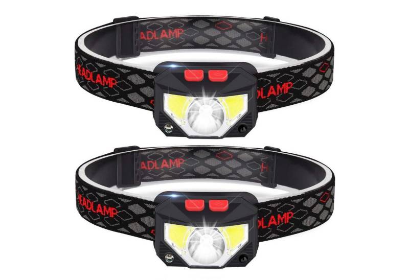 TUWENA LED Stirnlampe IPX4 Wasserdicht Kopflampe Superhell Einstellbare USB Wiederaufladbare (2-St) von TUWENA