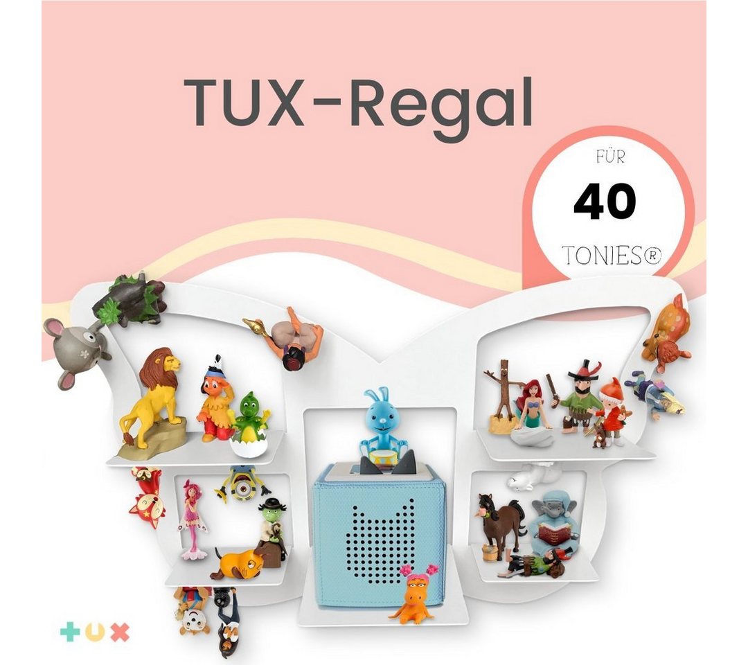 TUX Wandregal Regal passend für Toniebox Schmetterling", Komplett-Set, Made in Germany" von TUX