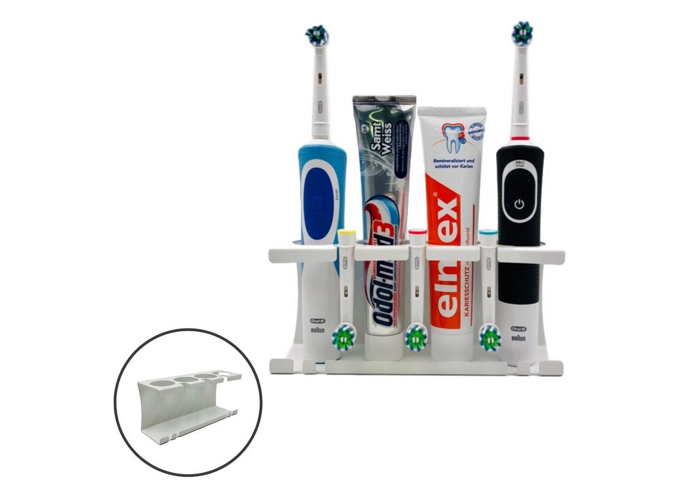 TUX Zahnbürstenhalter Zahnbürstenhalter für elektrische Zahnbürsten in weiß - Wandmontage von TUX