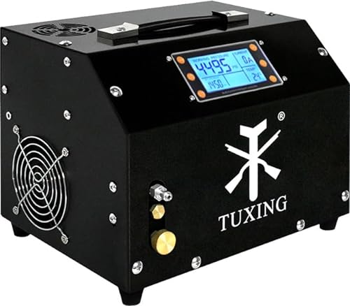 TUXING 300Bar 4500Psi Digitale Steuerung PCP Luftkompressor Auto Stop 12V Tragbare Luftgewehr Gewehr Inflator Pneumatischer Tauchtank Black von TUXING