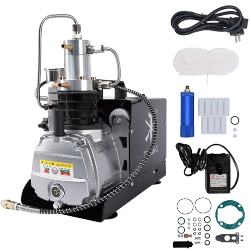 TUXING 4500 Psi Kompressor, elektrischer Hochdruck-Luftkompressor, PCP-Paintball-Füllstation für Brandbekämpfung und Tauchen, Druck- und Leckageprüfung (30 MPa) 220V von TUXING