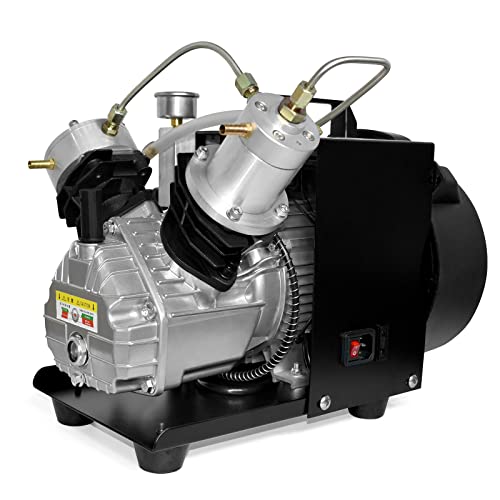TUXING 4500Psi Pcp Luftkompressor,Mini-Doppelzylinder-Hochdruck-Luftkompressor für Paintball/Tauchflaschenfüllung 220V (TXEDM041) von TUXING