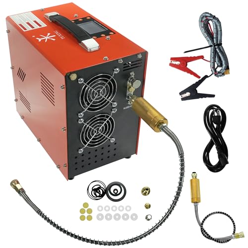 TUXING Pcp Air Compressor,LCD Display Version Auto-Stop 4500Psi/30Mpa,Oil/Water-Free,Built-in Transformer/Drain System Pump for PCP Air Rifles and Airguns (TXES064) von TUXING