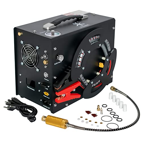TUXING PCP Luftkompressor, 4500PSI/30Mpa Tragbarer PCP-Kompressor mit eingebautem Stromwandler, Auto-Stop | DC12V/AC120V | Öl- und wasserfreie Kompressorpumpe TUXING PCP Luftkompressor, 4500PSI/30Mpa Tragbarer PCP-Kompressor mit eingebautem Stromwandler, Auto-Stop | DC12V/AC120V | Öl- und wasserfreie Kompressorpumpe von TUXING