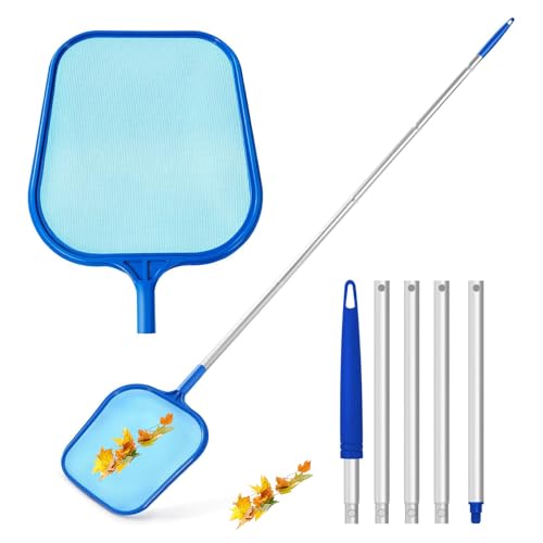 TUXUNQING Poolnetz mit Teleskopstiel, abnehmbarem Stiel, feinmaschigem Netz, Handkescher für Pool, Teich, Schwimmbad – Robustes Schöpfnetz zur effizienten Reinigung (152cm) von TUXUNQING