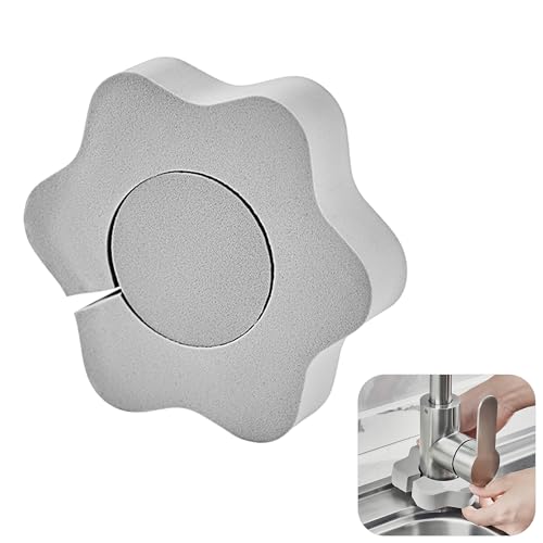 1 x Blumenförmige Wasserhahn-Reinigungsschwämme für effiziente Schmutzentfernung, kratzfester magischer Radierschwamm und Mehrzweck-Reinigungsschwämme für Badewanne, Wand und Küchenoberflächen von TUYOBG