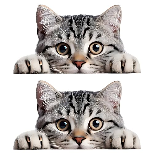 2 Stück WC Aufkleber Süßem Katzen Design, Abnehmbare Katzen Wand Aufkleber, Niedliche Neugierige Kätzchen WC Aufkleber Bad Dekor, Selbstklebend, Wasserdicht Geeignet für Toilette und Fensterdeko 2 Stück WC Aufkleber Süßem Katzen Design, Abnehmbare Katzen Wand Aufkleber, Niedliche Neugierige Kätzchen WC Aufkleber Bad Dekor, Selbstklebend, Wasserdicht Geeignet für Toilette und Fensterdeko von TUYOBG