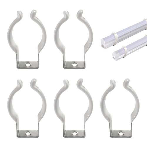 5 Stück Edelstahl U-Clips mit Gummierung, Federklemme Rohrschellen Halter zur LED Lichtröhre Halterung, Robuste Befestigungsklammern für Lichtschläuche Röhren Lichtleisten und Mehr von TUYOBG