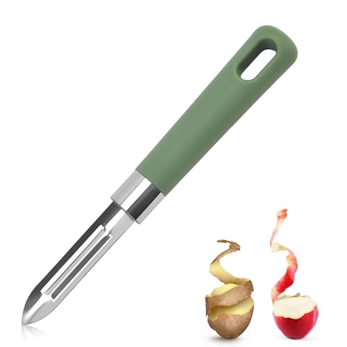 Effizienter Edelstahl Teilmattiert Potato Peeler Profi Sparschäler – Universeller Multifunktionsschäler Edelstahl und Kartoffelschäler mit Edelstahlklinge, geeignet für Gemüse, Obst und Spargel von TUYOBG
