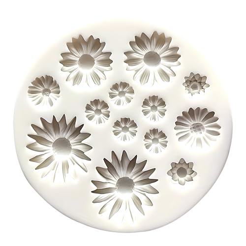 Silikonformen Gießformen Daisy Blume, Gießform für 3D Blumenmotive aus Harz, Seife, Kerzenwachs, Fondant oder Gips, ideale Kerzenformen für Handarbeit, Dekoration, Backen, Basteln und Geschenkideen von TUYOBG