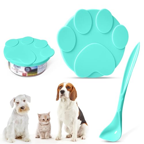 Katzenkralle Silikon Haustier Dosendeckel Set mit Löffel – Universal Silikon Dosendeckel für Katzenfutter, Hundefutter & Gläser, Wiederverwendbarer katzenfutter Silikondeckel für dichte Aufbewahrung von TUYOBG
