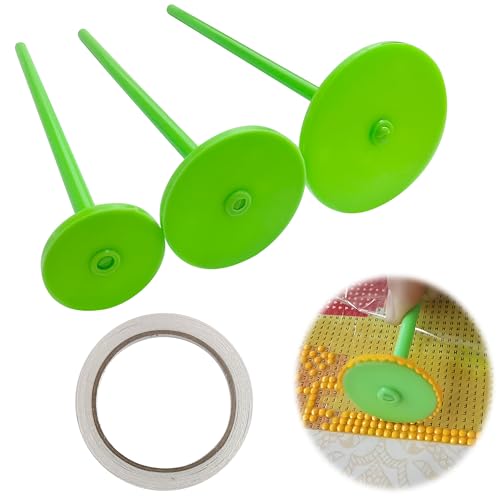 3 Stück Mehrzweck Punkt Bohrstift Rad Diamant Malwerkzeugen Set – Diamant Malerei Drill Rad Werkzeuge für Diamond Painting Zubehör, Inkl. Doppelseitige Klebepads, Für DIY 5D Diamant Malerei Rad von TUYOBG