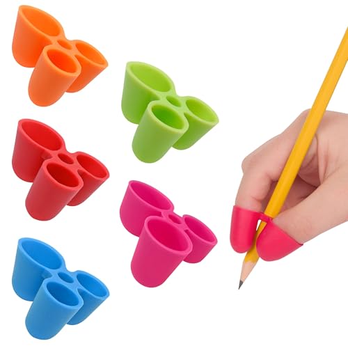 TUYOBG 5 Stück Silikon Schreibhilfe Stifthaltung für Ergonomischen Stifthalter, Schreibhilfe Drei Finger Griff, Schreiben Haltungskorrektur für Rechts- und Linkshänder, Bleistift Griffhilfe für Alle TUYOBG 5 Stück Silikon Schreibhilfe Stifthaltung für Ergonomischen Stifthalter, Schreibhilfe Drei Finger Griff, Schreiben Haltungskorrektur für Rechts- und Linkshänder, Bleistift Griffhilfe für Alle von TUYOBG