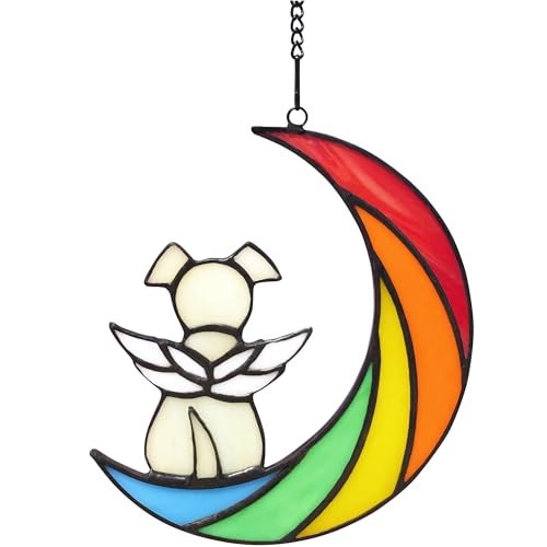TUYOBG Andenken an Verstorbenen Hund, Welpe Auf Mond Fenster Hängender Sonnenfänger Dekor, Sonnenfänger Fenster for Dog Memorial Erinnerung Hund Ornament Fensterdeko for Dog Lovers, Buntes Acryl TUYOBG Andenken an Verstorbenen Hund, Welpe Auf Mond Fenster Hängender Sonnenfänger Dekor, Sonnenfänger Fenster for Dog Memorial Erinnerung Hund Ornament Fensterdeko for Dog Lovers, Buntes Acryl von TUYOBG