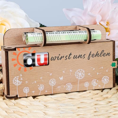TUZELIYA Du wirst Uns fehlen - Duplo Schokoriegel-Geschenkbox Deko - Abschiedsgeschenk Kollegen - Jobwechsel - Abschied Kollegin - Neuanfang Geschenk, Ruhestand Geschenk Holz - OHNE Duplo von TUZELIYA