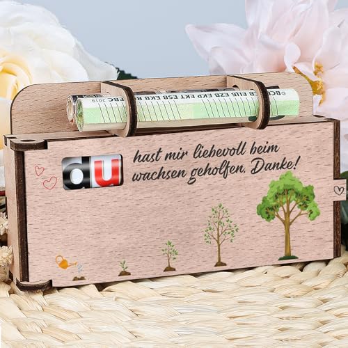 TUZELIYA Erzieherin Geschenk - Du hast Mir liebevoll beim wachsen geholfen, Danke! - Geschenke für Erzieherin - Holz Geschenkbox für Schokolade Duplo - Abschiedsgeschenk - Enthält kein Duplo von TUZELIYA