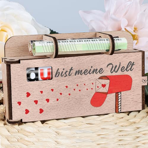 TUZELIYA Geschenk Freundin - Du bist Meine Welt - Holz Geschenkbox für Schokolade Duplo - Freundinnen Geschenkideen - Geschenk für Freundin - Hochzeitstag für Männer - Enthält kein Duplo von TUZELIYA
